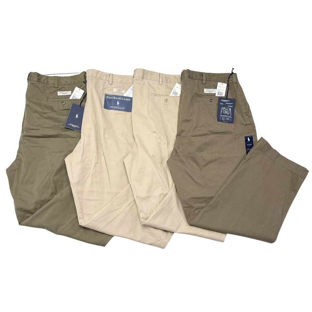 Polo Ralph Lauren Pants Mens Size 42 x 30 - Lot of 4 - Tan Green Prospect Chino